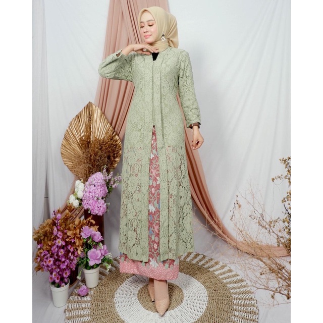 SET KEBAYA HAYATI /  SET KEBAYA WISUDA / SET KEBAYA PESTA / SET KEBAYA KARTINI / SET KEBAYA KUTU BARU / SET KEBAYA TERBARU 2021 / SET KEBAYA  MIRA JAYA-HIJAU SAGE