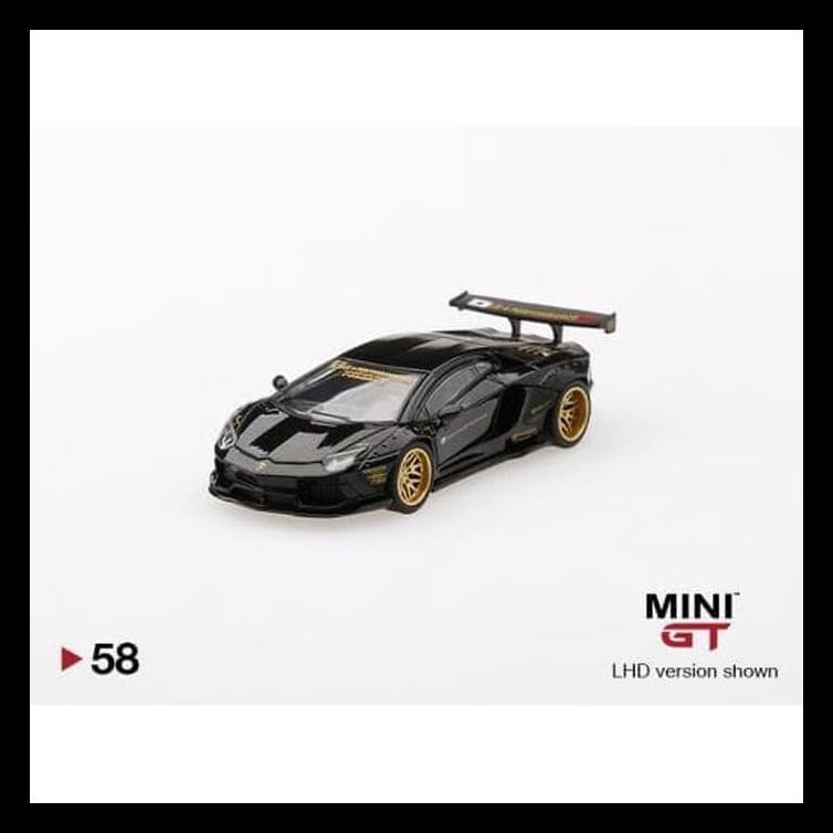 Mini Gt Liberty Walk - Lamborghini Aventador Hitam Bermutu