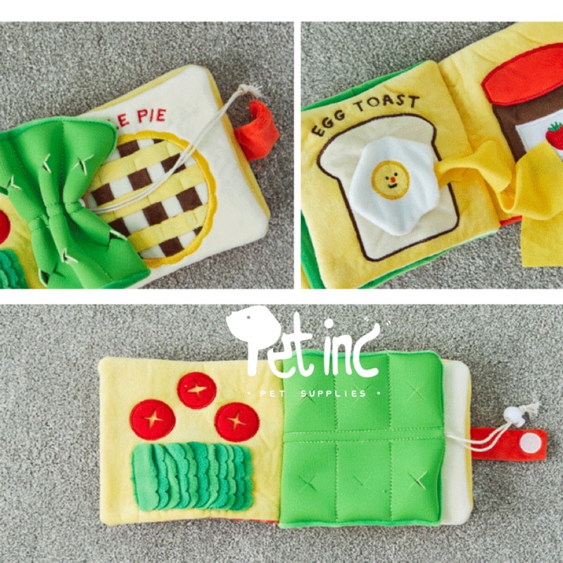 Korea dog lunch box book hidden treats and ruslting toy