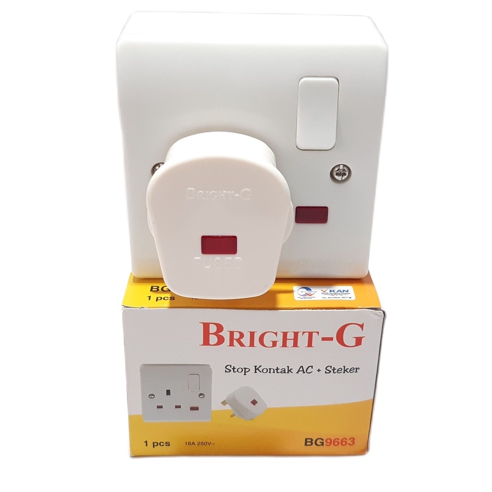 Bright-G Stop Kontak AC 1 Set Komplit + Steker