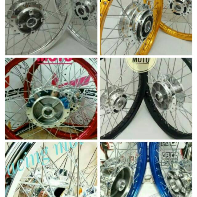 PAKET VELG ROSSI RING 17 MOTOR RX KING-VIXION OLD PLUS STEL VELG KOMPLIT BISA REQUEST WARNA