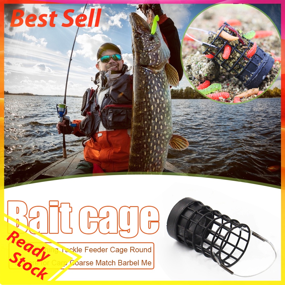 Fishing Bait Cage Hollow Stainless Steel Feeding Lure Trap Feeder Tackle