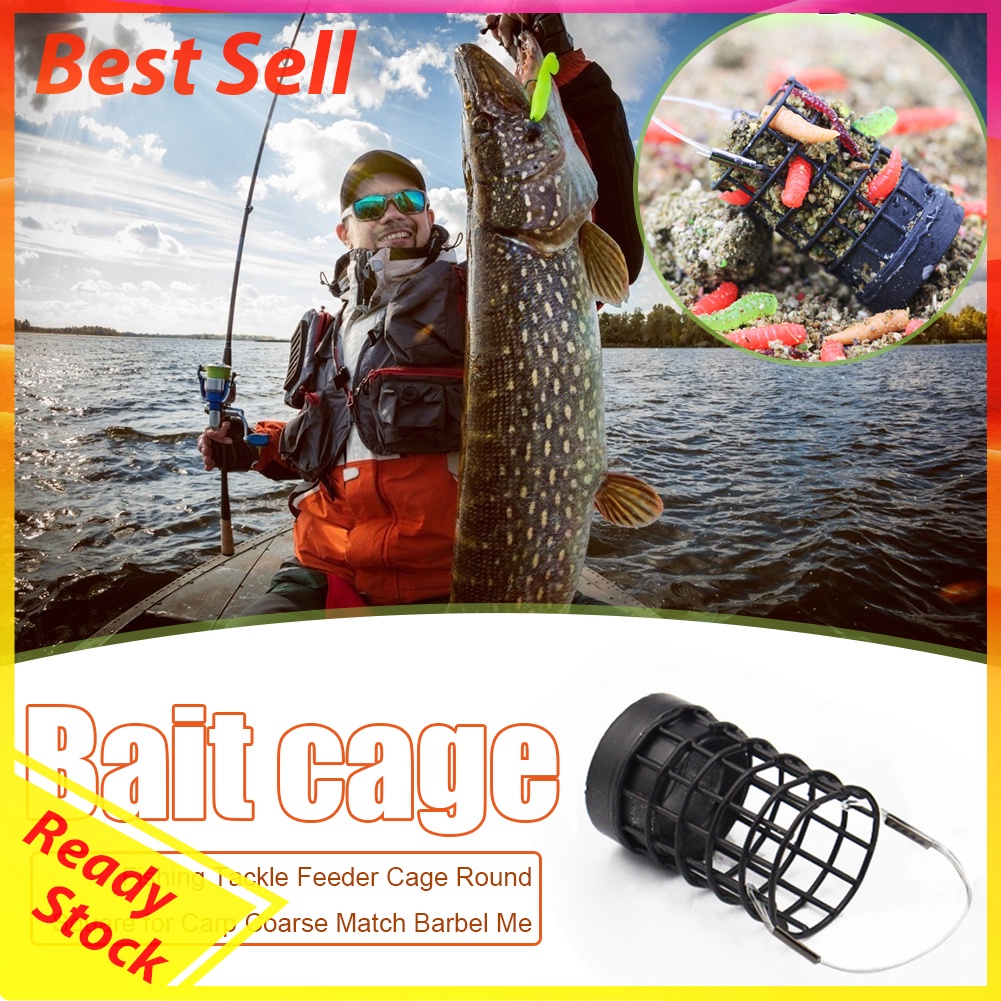 Fishing Bait Cage Hollow Stainless Steel Feeding Lure Trap Feeder Tackle