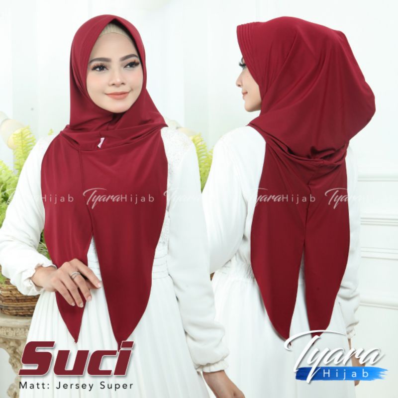 Jilbab Khimar Dayli Simple Hoodie Suci Ori Tyara-Maron