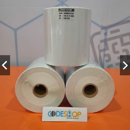 STIKER LABEL BARCODE UKURAN 104 X 75 SEMICOATED
