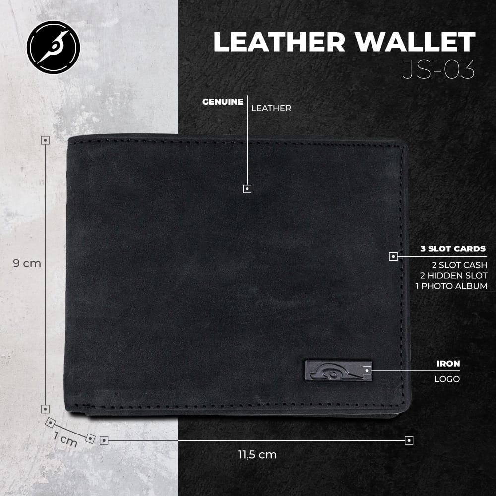 Dompet Pria Cowok Bahan Kulit Asli Premium Terbaru Berkualitas JS-03-2