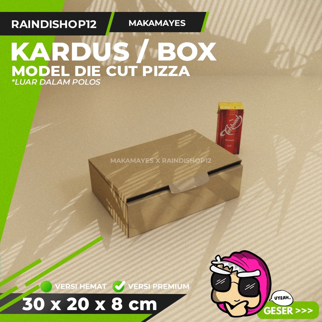 

BOX 30 X 20 X 8 CM KARDUS DIE CUT PIZZA KEMASAN PACKAGING KADO