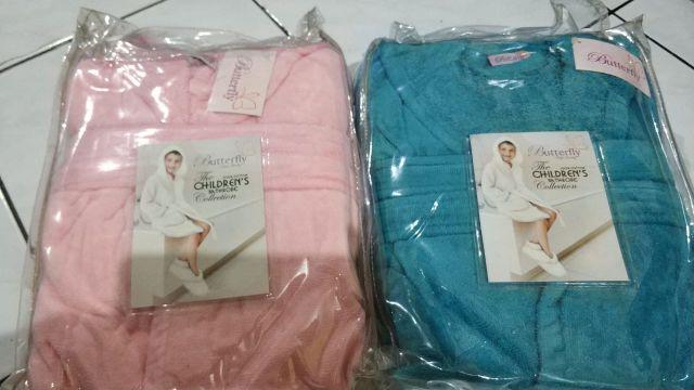 Kimono Handuk Mandi Anak-anak Lucu Butterfly Terry Palmer Hijau Tosca Size S