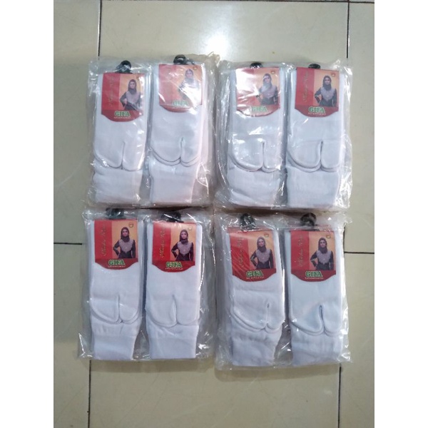 Kaos Kaki Jempol Muslimah Nylon Putih Polos Lusinan