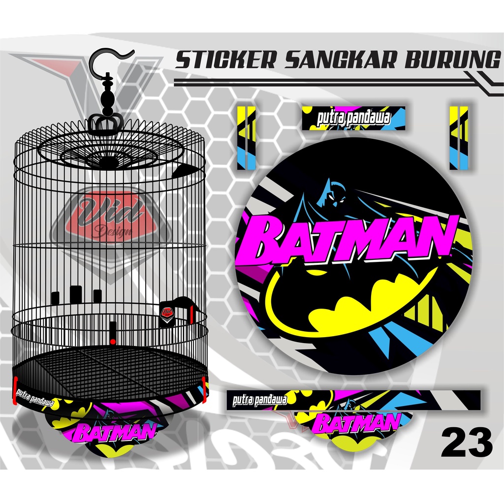 COD / DECAL SANGKAR BURUNG MURAI / STICKER TEBOK EBOD BULAT NO 1,2,3,4 BATMAN