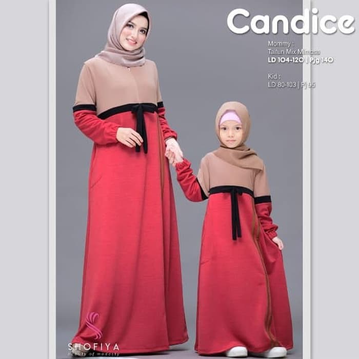 CANDICE COUPLE Bahan MOSSCREPE (Dapat Baju Ibu + Baju Anak) Baju Couple Terbaru Baju Couple Ibu Dan 