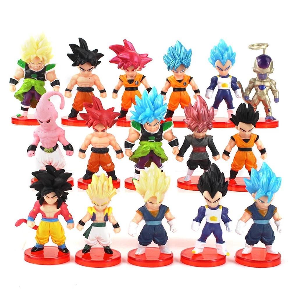 Lanfy Dragon Ball 16pcs/lot Koleksi Model Zamasu Ultra Instinct Vegeta Vegetto Dewa Saiyan Super