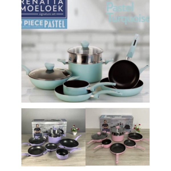 PANCI SET WAJAN TEFLON - SUPRA RENATA 9PCS - PANCI WARNA PASTEL