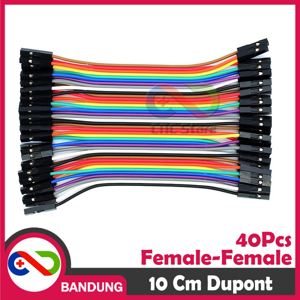 40PCS JUMPER CABLE KABEL 10CM FEMALE TO FEMALE DUPONT