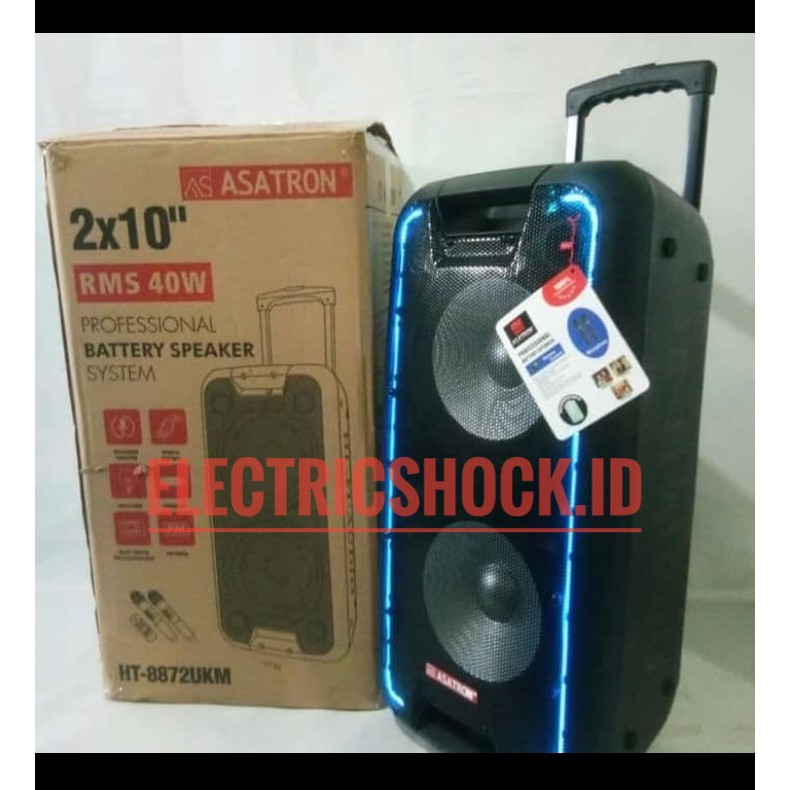 Speaker Portable Meeting Wireless Asatron HT-8872 UKM (2x10”)