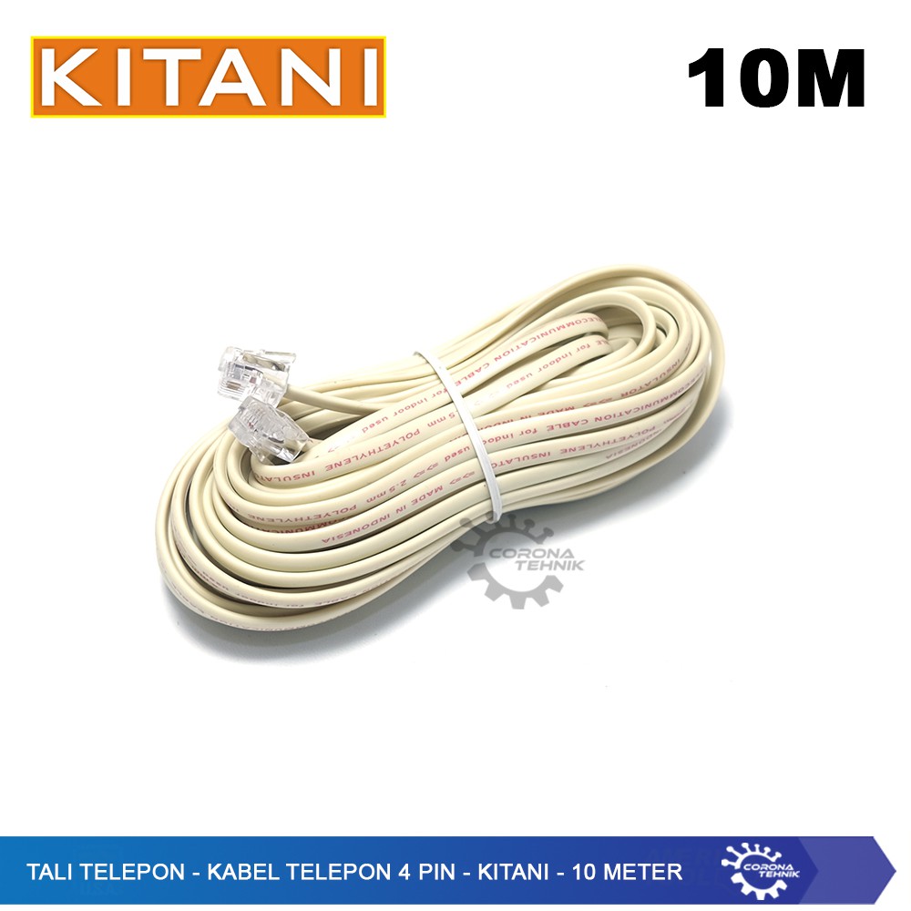 Tali Telepon - Kabel Telepon 4 Pin - KITANI- 10 Meter