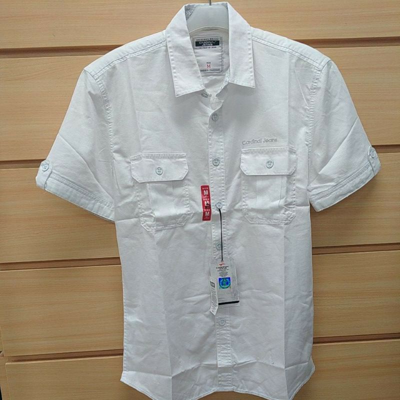 cardinal kemeja putih pria lengan pendek / kemeja pdh / kemeja kantor slim fit