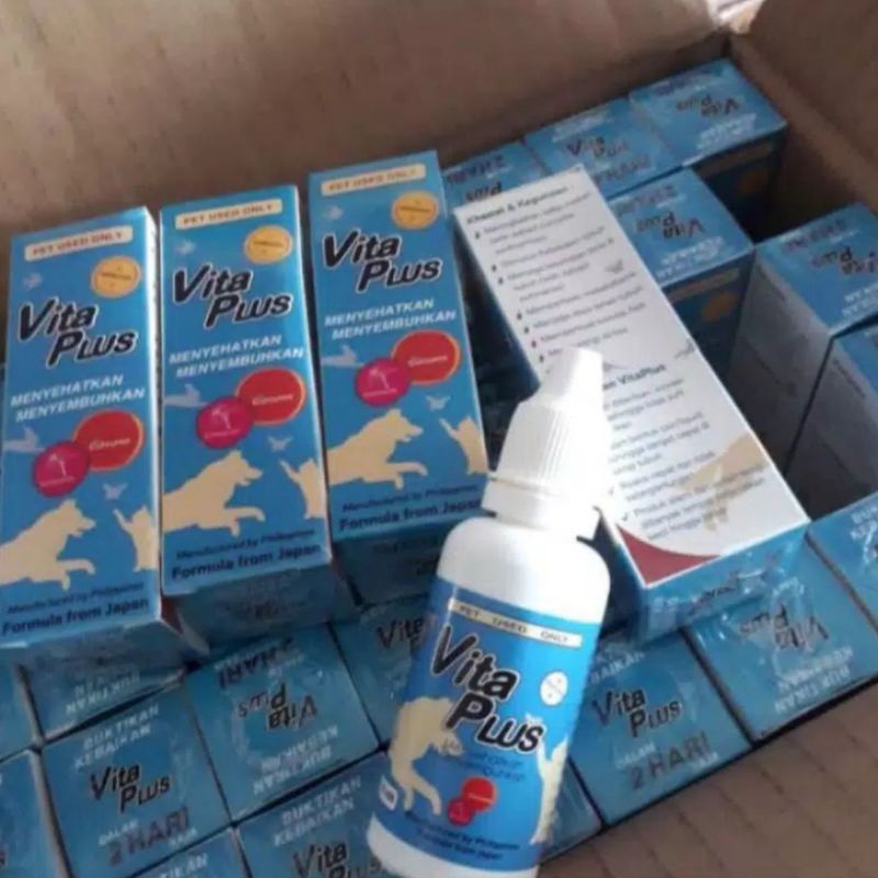 Vitaplus Vitamin Kucing anjing Multivitamin 30ml 1 Dus (isi 50pcs) - Vitamin Hewan