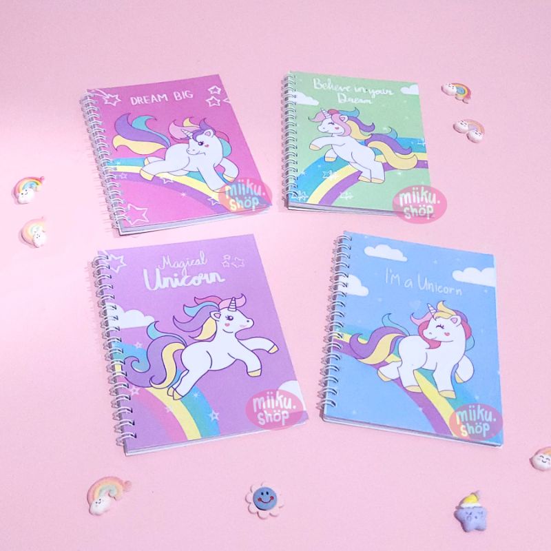 

NOTEBOOK RING / BUKU CATATAN NOTES UNICORN