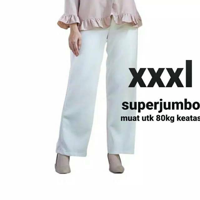 Celana kulot panjang hitam or putih super bigsize superjumbo xxxl untuk 80kg