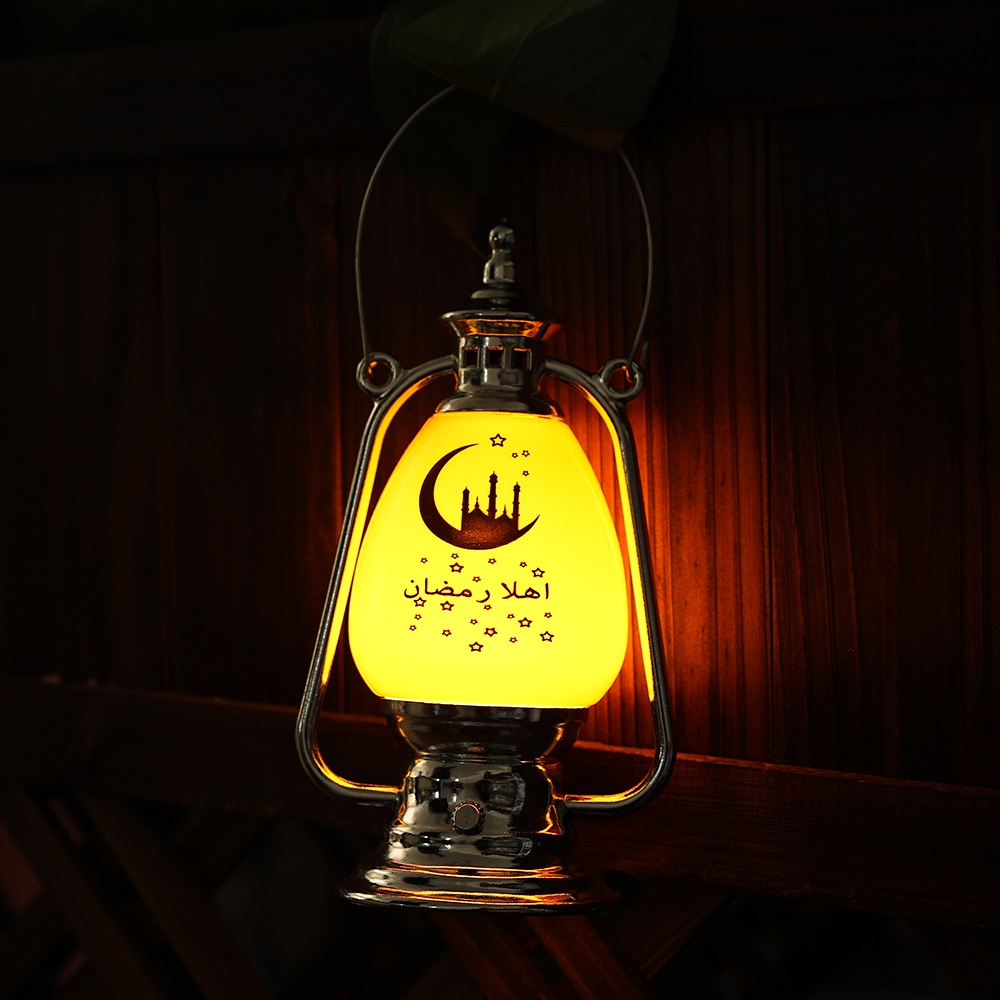 Lampu Lentera Gantung LED Tenaga Baterai Gaya Retro Untuk Dekorasi Ramadhan