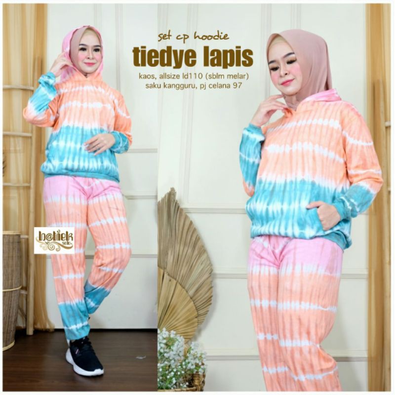 SET HOODIE TIEDYE LAPIS