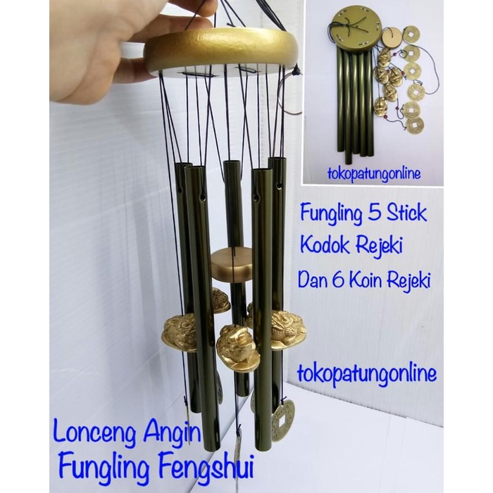 

Fungling Lonceng Angin 5 Stick Kodok Penangkap Rejeki 085