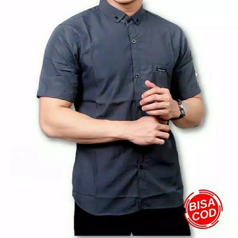 KEMEJA PRIA MENS POLOSAN LENGAn PENDEK COOLMAN PAKIAN PRIA CASUAL PAKAIAN DINAS PNS KERJA SIZE MLXL