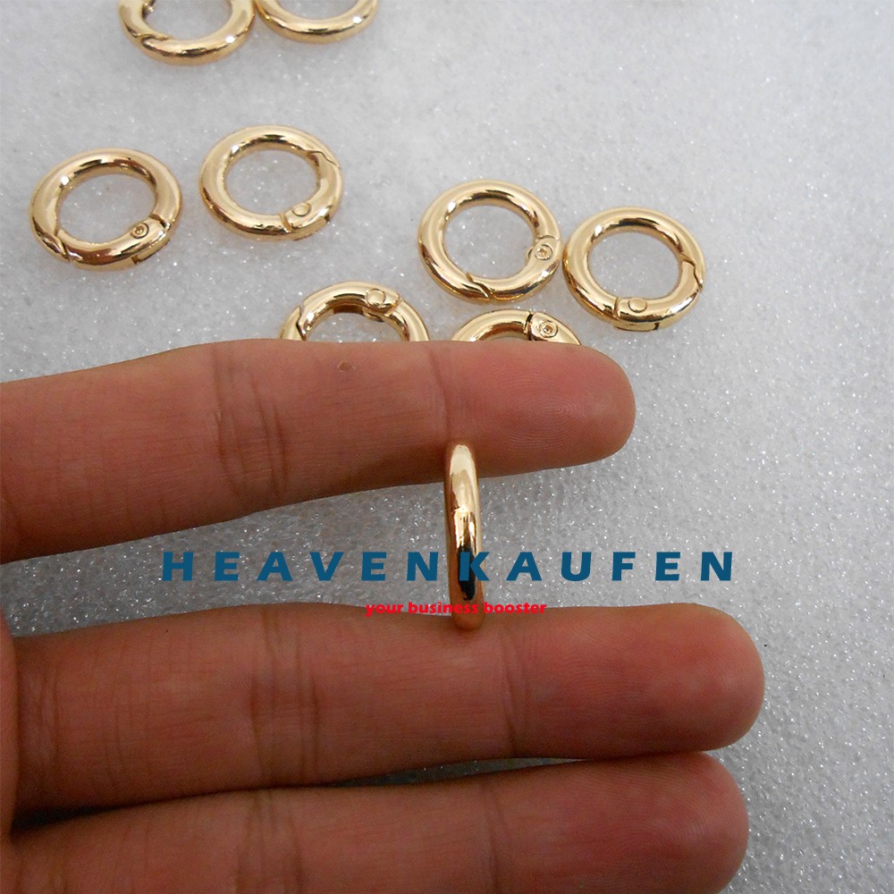 Ring Bulat Buka - Tutup Kecil Diameter Lubang 1,3 cm Tebal 3 mm Gold Emas Muda