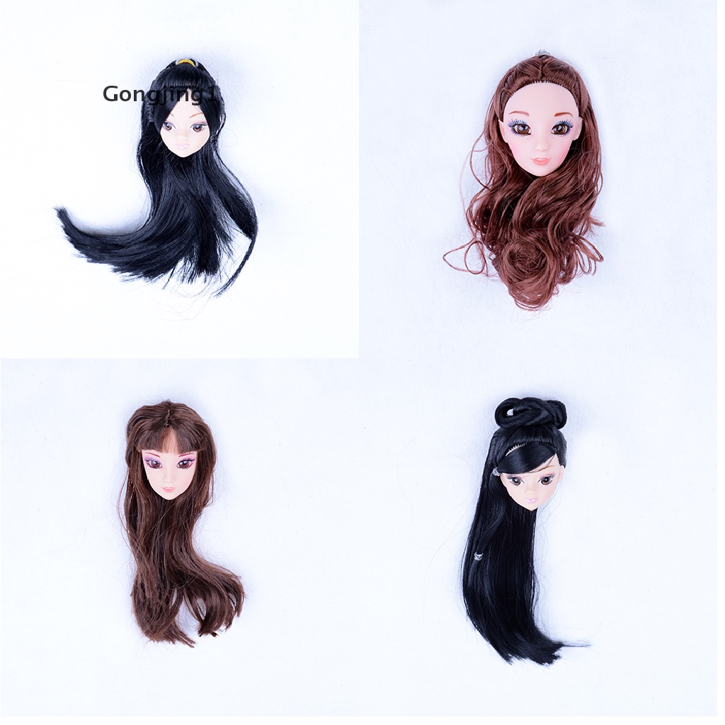 Gongjing1 Kepala Boneka Barbie Dengan Rambut DIY Skala 1: 6