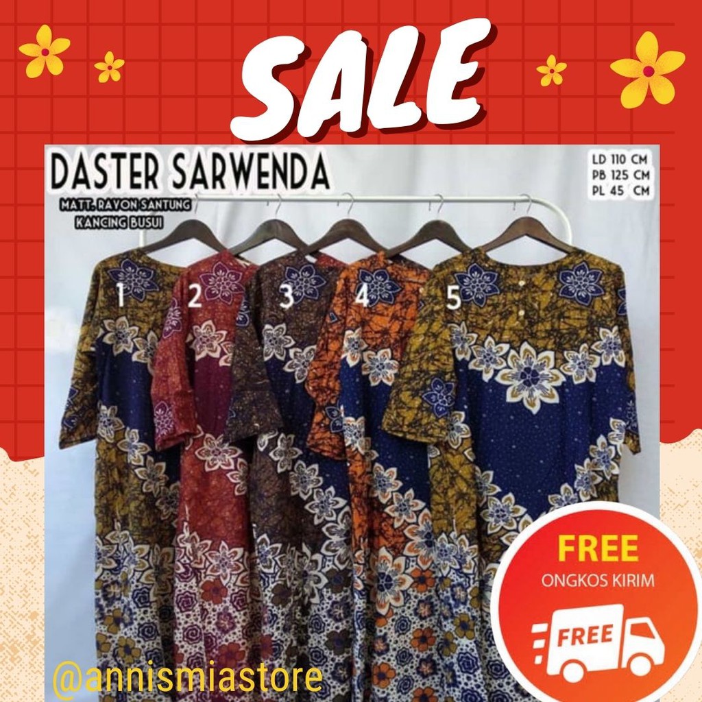 Daster Batik Pekalongan Lengan Panjang Kancing Sarwendah Motif Abstrak Random