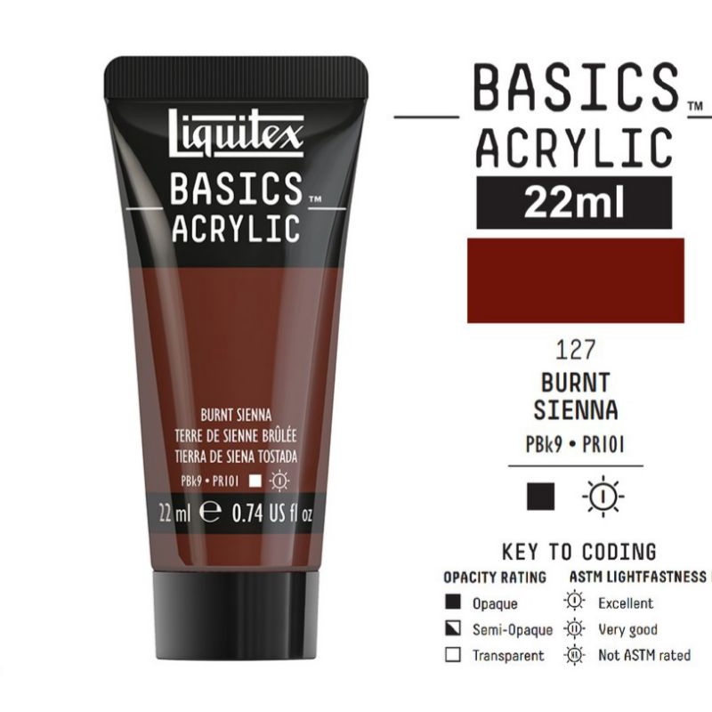 

LIQUITEX BASICS ACRYLIC 22 ML BURNT SIENNA
