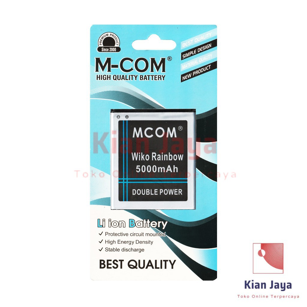 MCOM Baterai Hp Wiko Rainbow Original Double Power Batre Batrai Battery Ori