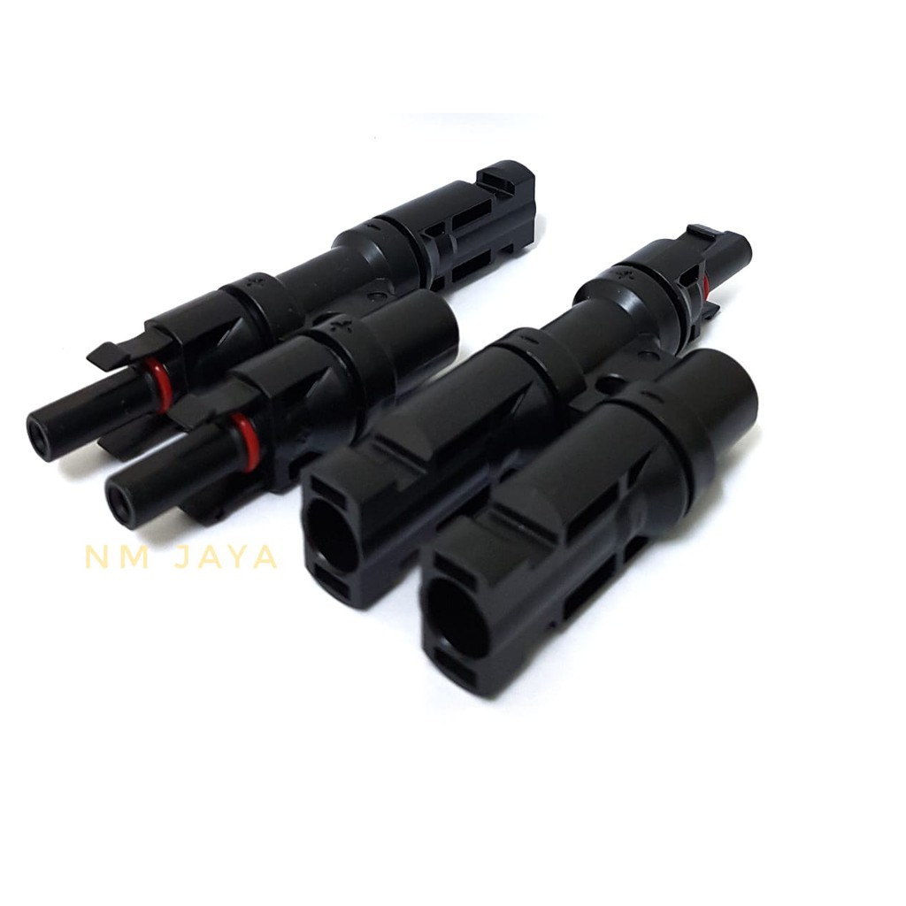 Connector MC4 T 2 in 1 Cabang 2 Konektor MC4 1 ke 2 Splitter