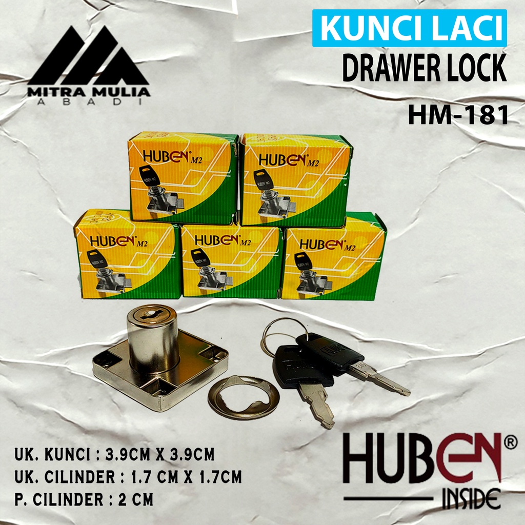 Drawer Lock 25mm/ Kunci Laci Huben l Lemari