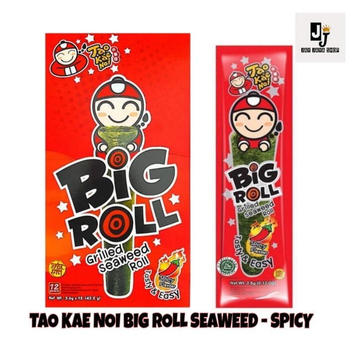 

⭐ COD ⭐ Tao Kae Noi Big Roll Seaweed Rumput Laut - SPICY (1 box isi 12 @3,6gr)