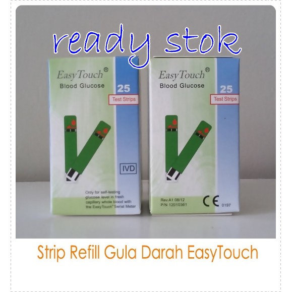 Strip Tes Gula Darah Glukosa Easytouch Easy Touch Isi 25 Dan Isi 10