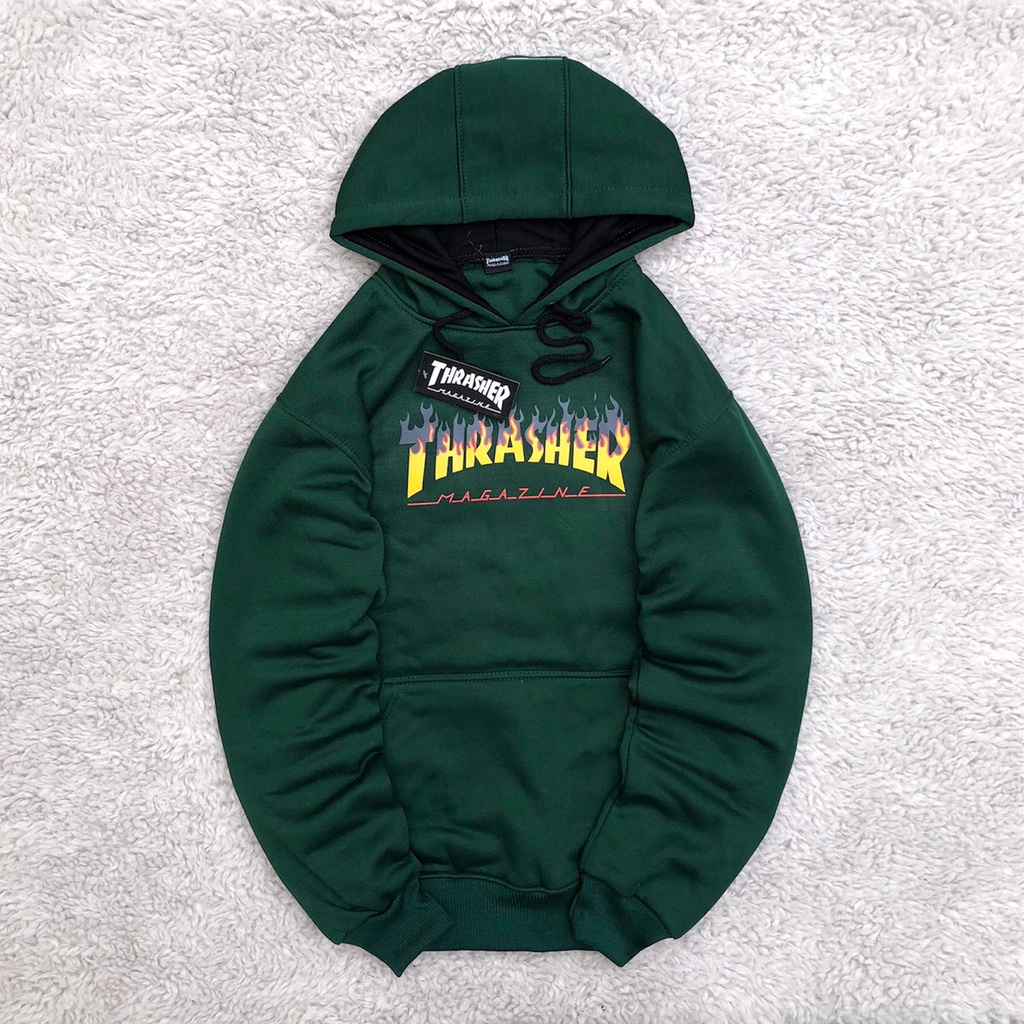 Jaket Hoodie Motif Api *Thrasher Magazine / Sweater Motif Api Unisex / Hoodie Casual Pria Wanita Terbaru /  Sweater Motif Api Thrasher Magazine