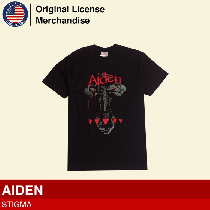 Kaos Baju Tshirt Punk Rock Musik Band Original Import Pria Cowok Wanita Katun Premium AIDEN Stigma