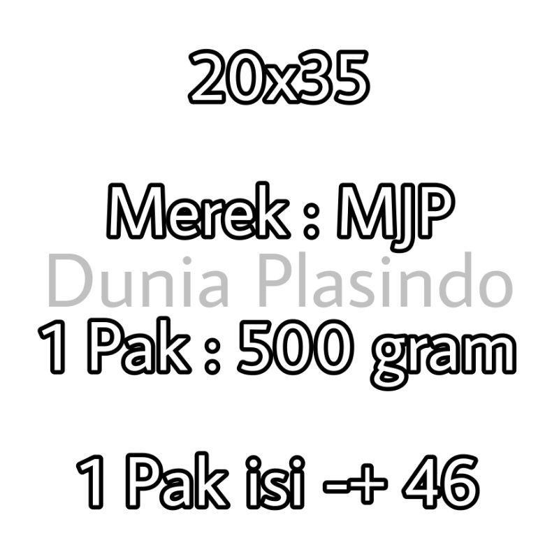 Plastik PP Bening MJP Tebal 0.06 Lebar 20 Uk.20x30 20x35