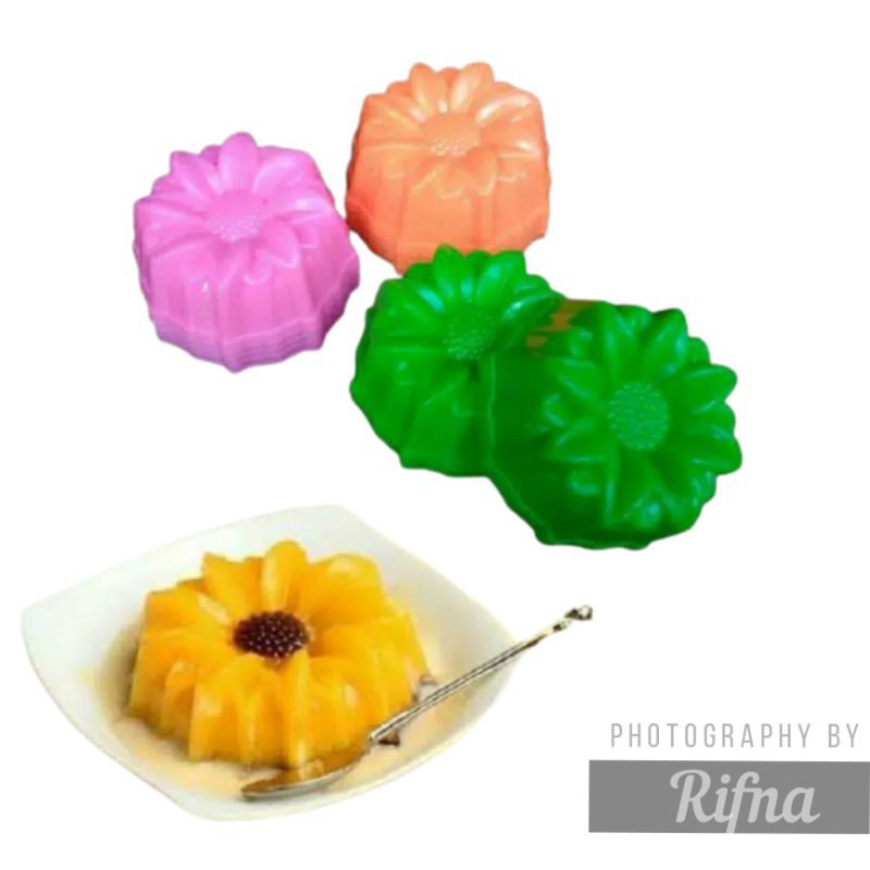 Cetakan bolu puding jelly agar bunga matahari kecil per lusin