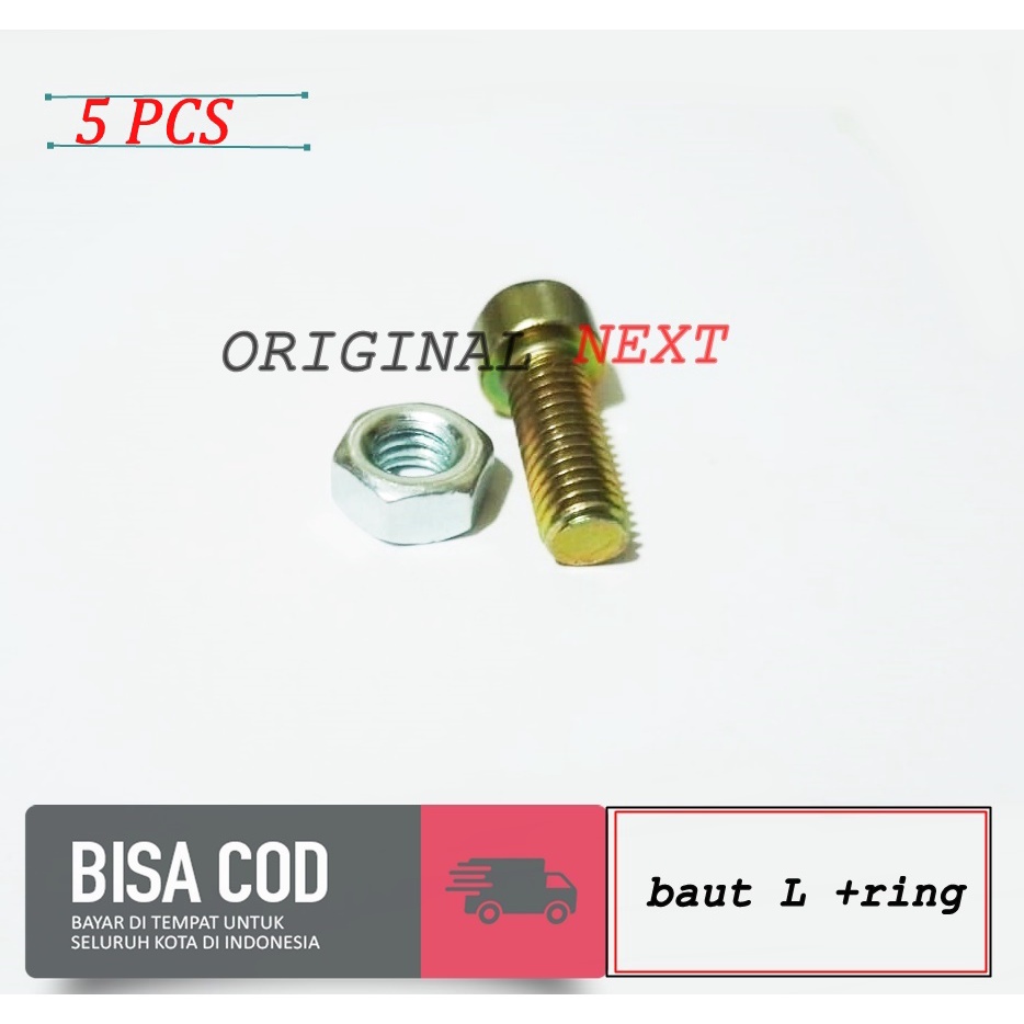 5 PCS Baut L M6 X 12MM + mur + ring Motor