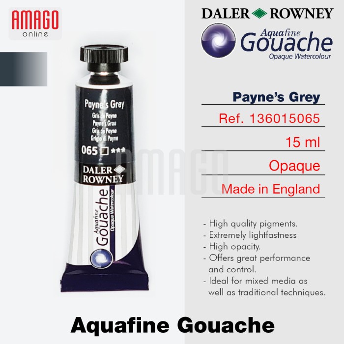 

Murah Aquafine Gouache Opaque Watercolour 15 Ml - Paynes Grey - 065 Sale!!!