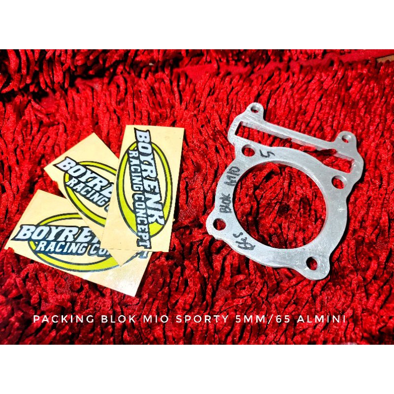 PACKING BLOK GANJEL BLOK PACKING STROKE MIO SPORTY 5MM DIAMETER 65 ALMUNIUM - BOYRENK RACING CONCEPT