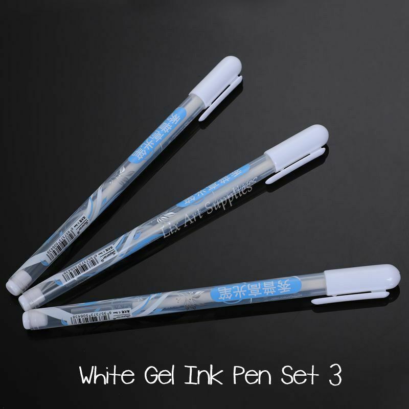 

Superior White Gel Ink Pen Set 3 (White Pen) / Pulpen Putih / Tinta Putih / White Ink Pen Set 3