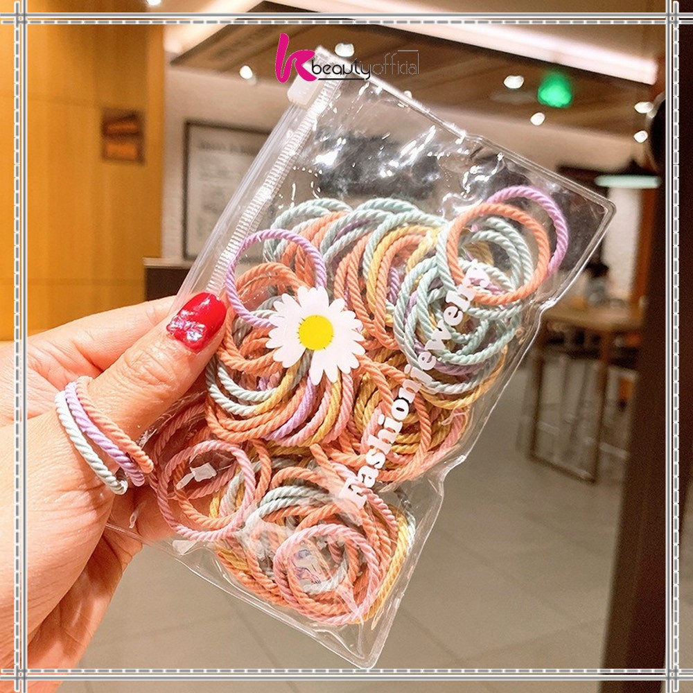 KB-C329 (100 PCS) Karet Ikat Rambut Spiral Gaya Korea / Kuncir Rambut Fashion / Kunciran Rambut Wanita FREE POUCH-SPIRAL-PASTEL