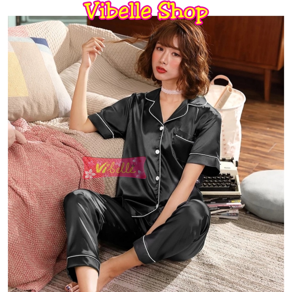 SATINCP - Satin Silky Velvet Premium Vibelle Shop Grosir Baju Tidur CP Piyama Fashion Murah Wanita-3