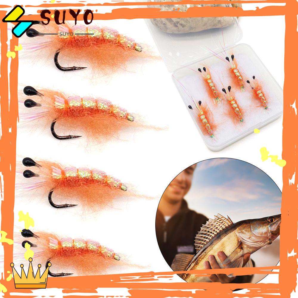 Suyo 4pcs Kail Pancing Ikan#+6#+8#+10# Umpan Pancing Nymph Flyfish