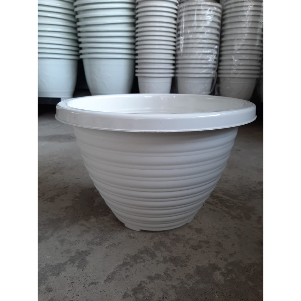 Pot Tawon Diameter 30cm/Pot Plastik Putih 30cm