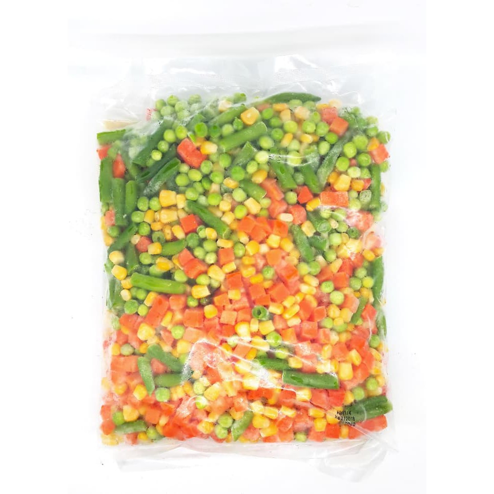 

Vegetables Mix 4 Way Frozen / Sayur Buncis Jagung Kacang Polong Wortel